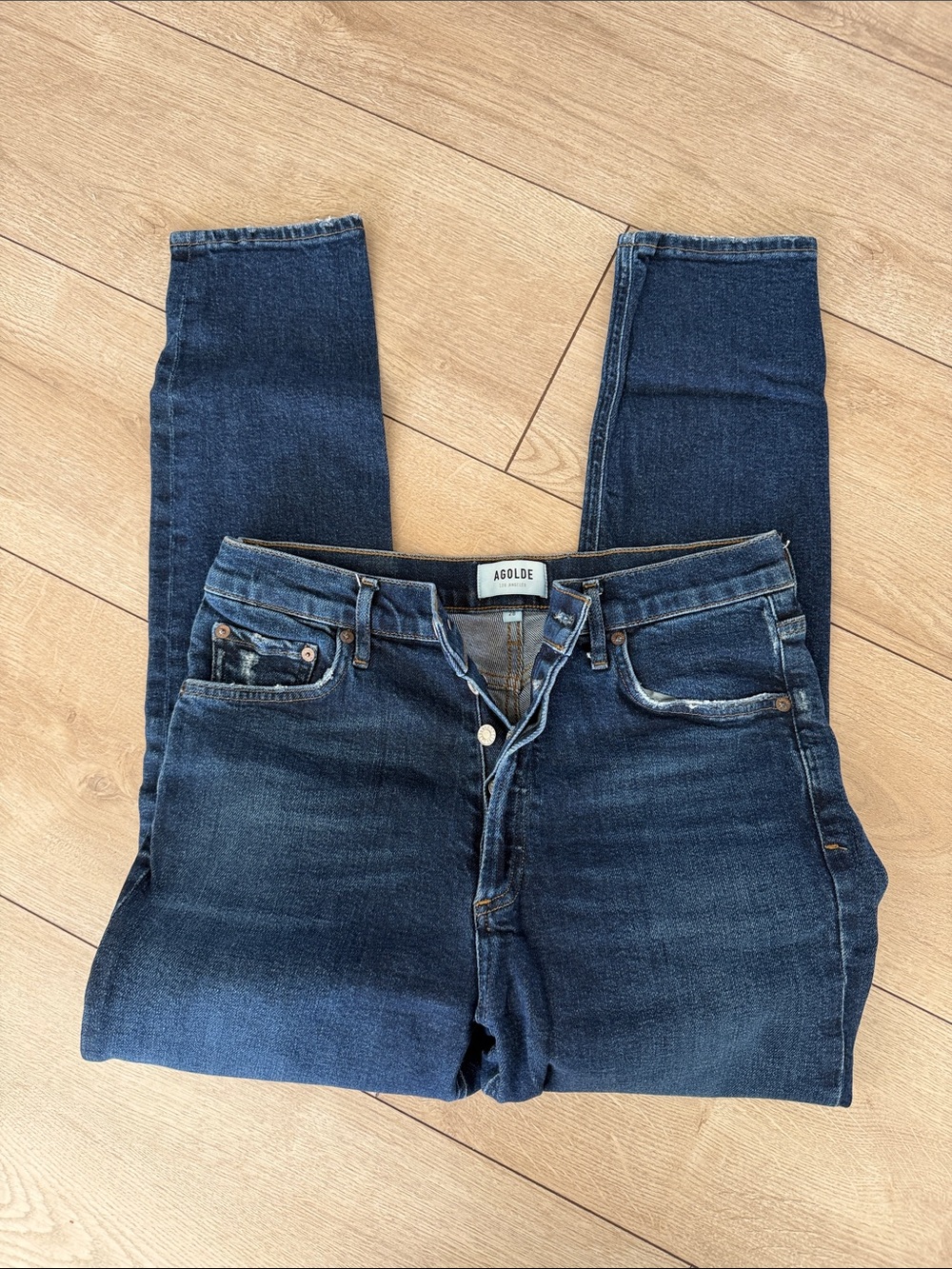 Agolde Nico Dark Indigo Skinny Jeans